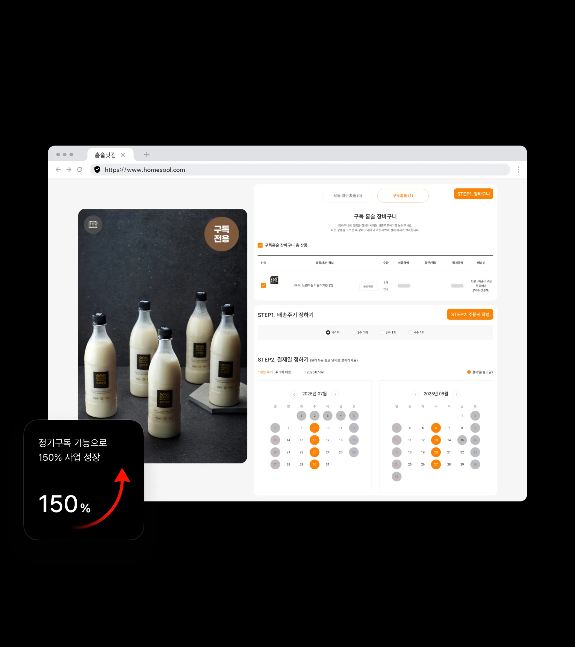 정기구독 기능으로 150% 사업 성장