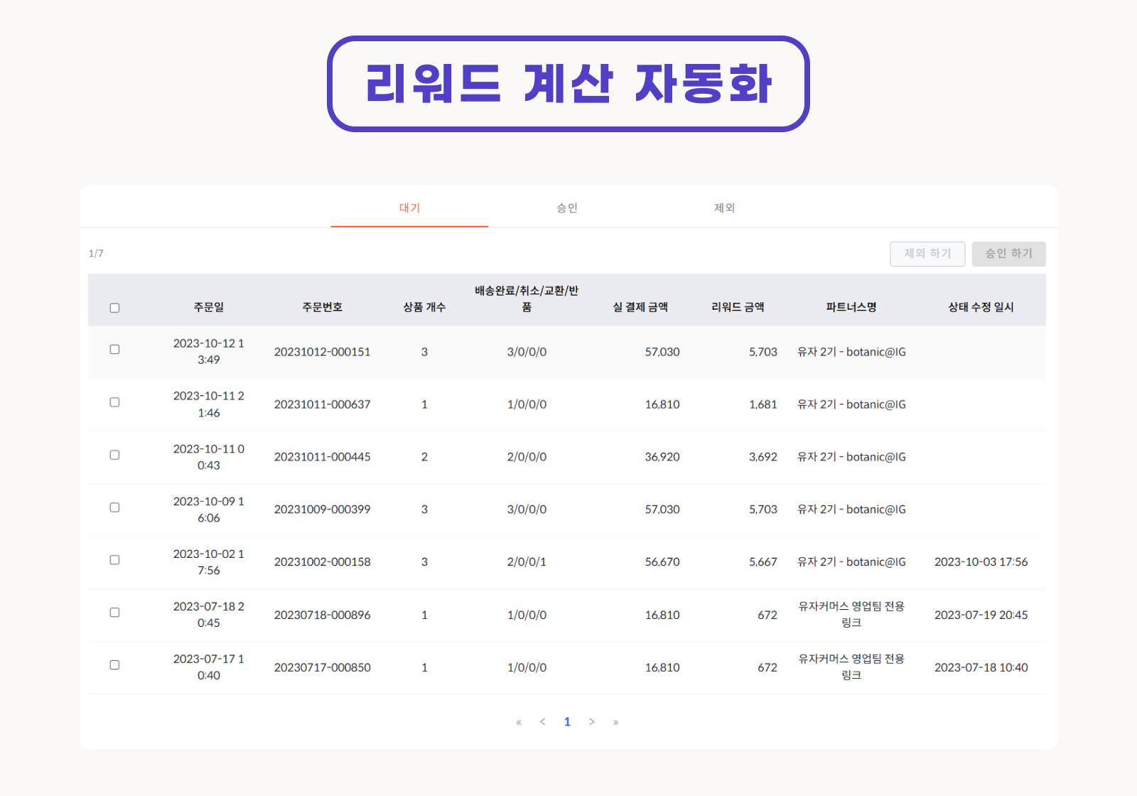 리워드 정산 자동화